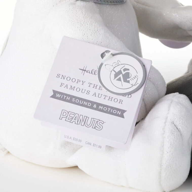 Hallmark Peanuts® 75th Anniversary Snoopy With Typewriter Musical Plush With Motion, 10" 10 Hallmark Peanuts® 75th Anniversary Snoopy With Typewriter Musical Plush With Motion, 10" - Image 8