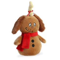 Aurora Grinch's Max Snowman Christmas Plush, 8” -Hallmark Store Aurora Max Snowman With Antler Stuffed Animal 15988 03