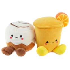 Hallmark Better Together Cinnamon Roll And Orange Juice Magnetic Plush Pair, 5"