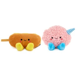 Hallmark Better Together Corn Dog And Cotton Candy Magnetic Plush Pair, 3" -Hallmark Store Better Together Corn Dog and Cotton Candy Magnetic Plush 1KID3009 03