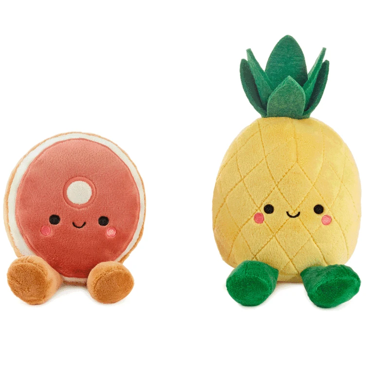Hallmark Better Together Ham And Pineapple Magnetic Plush Pair, 7" 4 Hallmark Better Together Ham And Pineapple Magnetic Plush Pair, 7" - Image 2