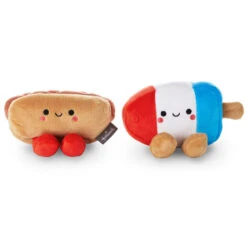 Hallmark Better Together Hot Dog And Freeze Pop Magnetic Plush Pair, 3.5" -Hallmark Store Better Together Hot Dog and Bomb Pop Magnetic Plush 1KID1803 03