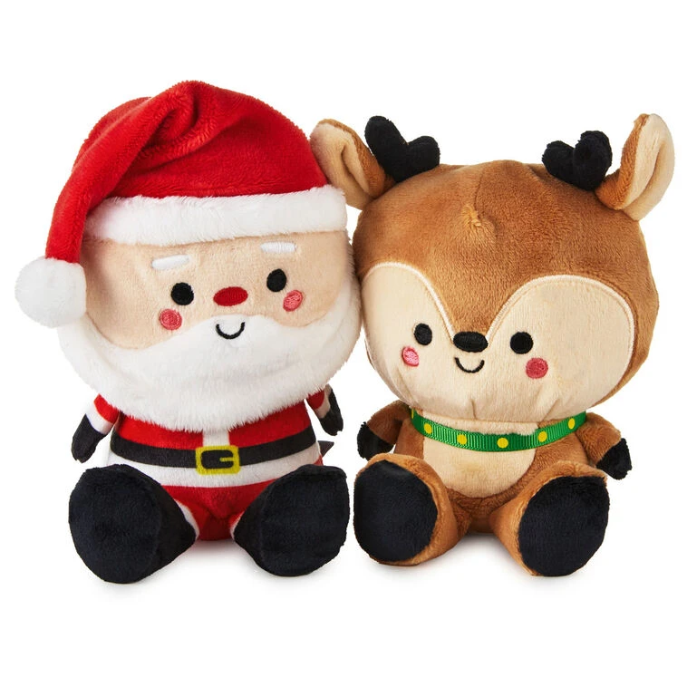 Hallmark Better Together Santa And Reindeer Magnetic Plush Pair, 5.75" 3 Hallmark Better Together Santa And Reindeer Magnetic Plush Pair, 5.75"