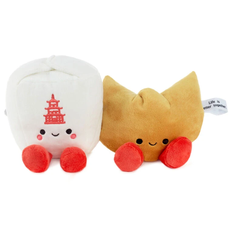 Hallmark Better Together Takeout Box And Fortune Cookie Magnetic Plush Pair, 5" 3 Hallmark Better Together Takeout Box And Fortune Cookie Magnetic Plush Pair, 5"