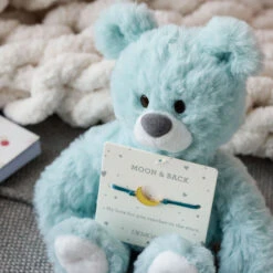 Demdaco Moon And Back Blue Plush Bear With Moon Bracelet -Hallmark Store Blue Bear Stuffed Animal With Moon Bracelet 5004820206 05