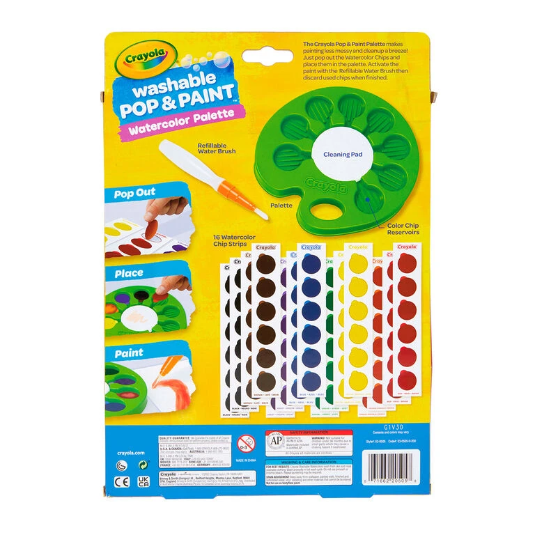 Crayola® Pop & Paint Washable Watercolor Palette 5 Crayola® Pop & Paint Washable Watercolor Palette - Image 3