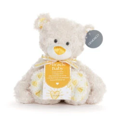 Demdaco Miracle Baby Bear Plush, 13" -Hallmark Store Cream Bear Stuffed Animal With Yellow Heart Accents 5004830216 04
