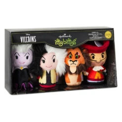 Hallmark Itty Bittys® Disney Villains Plush, Set Of 4 -Hallmark Store Disney Captain Hook Ursula Cruella and Scar Plush 1KDD2258 07