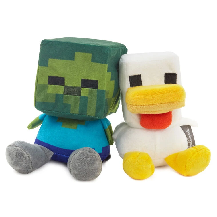 Hallmark Better Together Minecraft Baby Zombie And Chicken Magnetic Plush Pair, 5.25" H 3 Hallmark Better Together Minecraft Baby Zombie And Chicken Magnetic Plush Pair, 5.25" H