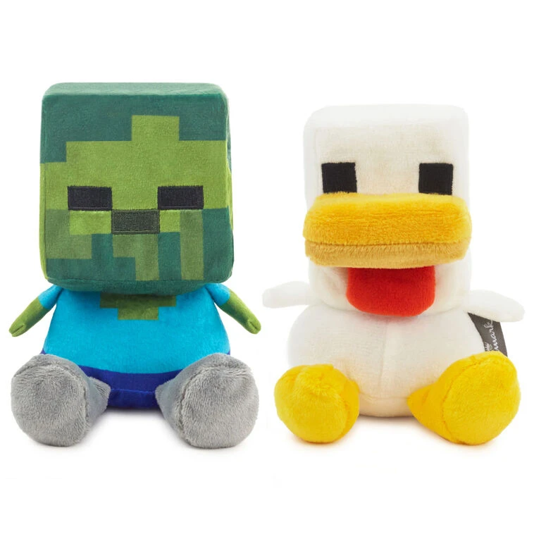 Hallmark Better Together Minecraft Baby Zombie And Chicken Magnetic Plush Pair, 5.25" H 5 Hallmark Better Together Minecraft Baby Zombie And Chicken Magnetic Plush Pair, 5.25" H - Image 3