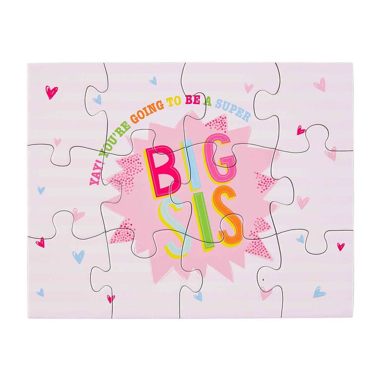 Mud Pie Pink Big Sis 12-Piece Puzzle For Kids 3 Mud Pie Pink Big Sis 12-Piece Puzzle For Kids