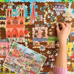 Eeboo Paris In A Day 1000-Piece Jigsaw Puzzle -Hallmark Store Paris in a Day 1000Piece Jigsaw Puzzle PZTPD2 04