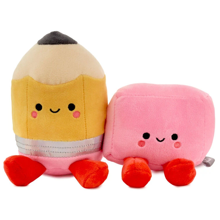 Hallmark Better Together Pencil And Eraser Magnetic Plush Pair, 6" 3 Hallmark Better Together Pencil And Eraser Magnetic Plush Pair, 6"