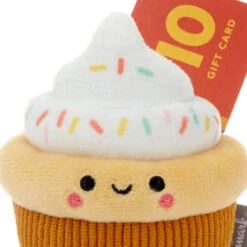 Hallmark Cupcake Plush Gift Card Holder -Hallmark Store Plush Cupcake Gift Card Holder With Pocket 1KGC1003 04