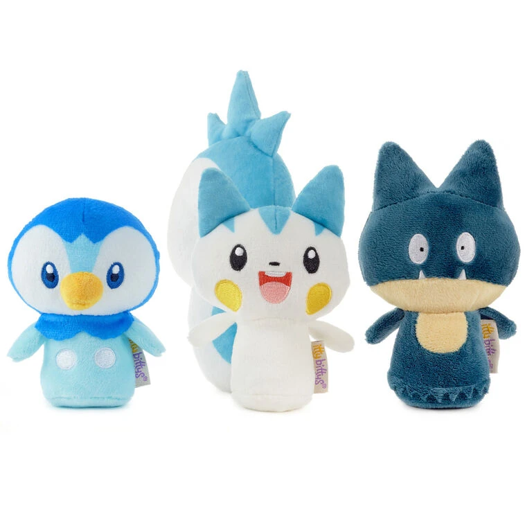 Hallmark Itty Bittys® Pokémon Piplup, Munchlax, And Pachirisu Plush, Set Of 3 3 Hallmark Itty Bittys® Pokémon Piplup, Munchlax, And Pachirisu Plush, Set Of 3