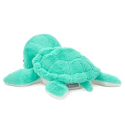 Hallmark Turquoise Sea Turtle Plush, 8" L -Hallmark Store Turquoise and White Sea Turtle Stuffed Animal 1KAM3004 02
