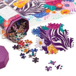 Hallmark Bold Beauty 550-Piece Jigsaw Puzzle -Hallmark Store Zebra With Flowers 550 Piece Jigsaw Puzzle 1PUZ1431 02